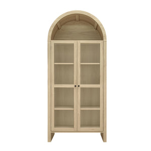 English Elm 70.28" Tall Arched Kitchen Pantry - Modern Farmhouse Cabinet With Adjustable Shelves For Versatile Storage W688P204446