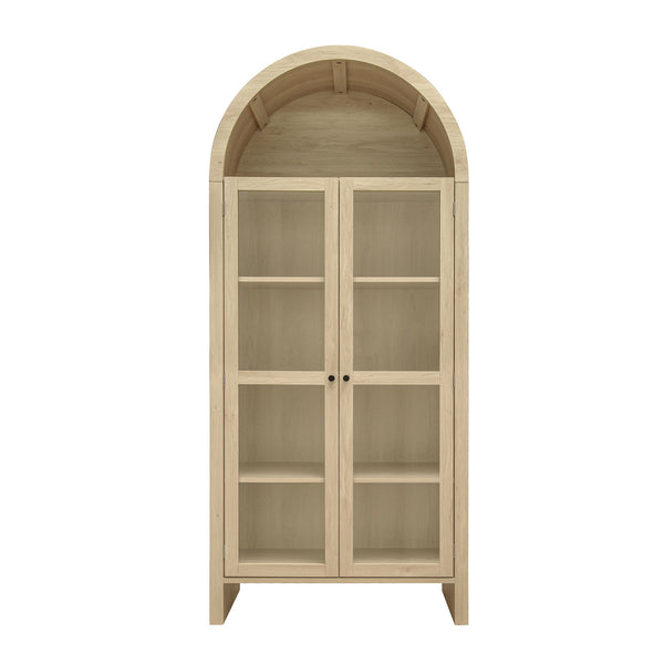 English Elm 70.28" Tall Arched Kitchen Pantry - Modern Farmhouse Cabinet With Adjustable Shelves For Versatile Storage W688P204446