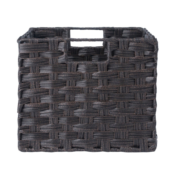 Winsome Wood Melanie 3-piece Foldable Woven Fiber Basket Set In Chocolate - Stylish Storage For Home Organization Chocolate Polypropylene 38303-winsome-wood