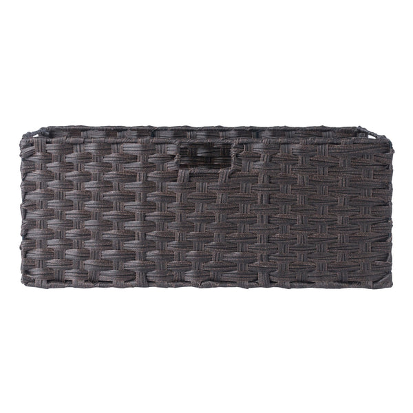 Winsome Wood Melanie 3-piece Foldable Woven Fiber Basket Set In Chocolate - Stylish Storage For Home Organization Chocolate Polypropylene 38303-winsome-wood