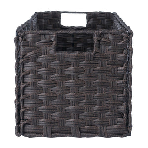 Winsome Wood Melanie 3-piece Foldable Woven Fiber Basket Set In Chocolate - Stylish Storage For Home Organization Chocolate Polypropylene 38303-winsome-wood