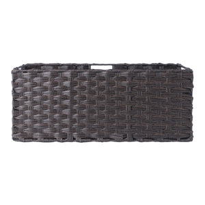 Winsome Wood Melanie 3-piece Foldable Woven Fiber Basket Set In Chocolate - Stylish Storage For Home Organization Chocolate Polypropylene 38303-winsome-wood