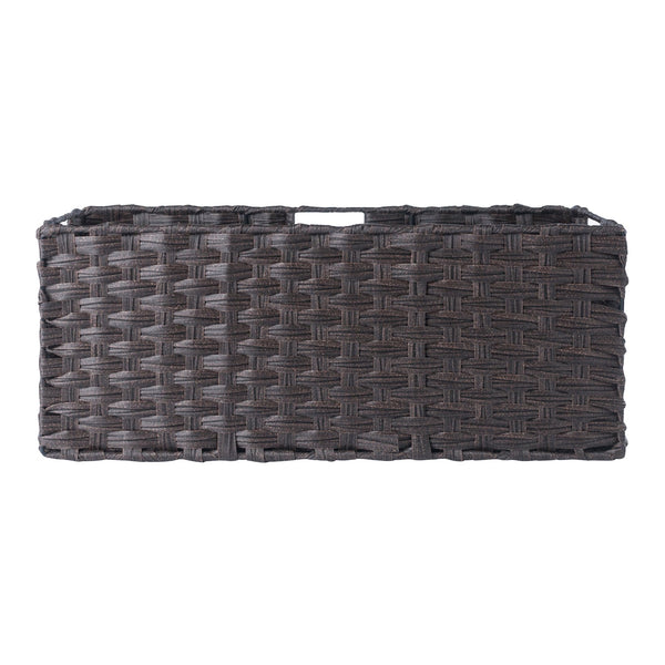 Winsome Wood Melanie 3-piece Foldable Woven Fiber Basket Set In Chocolate - Stylish Storage For Home Organization Chocolate Polypropylene 38303-winsome-wood