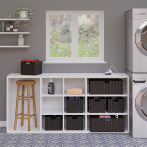 Winsome Wood Melanie 3-piece Foldable Woven Fiber Basket Set In Chocolate - Stylish Storage For Home Organization Chocolate Polypropylene 38303-winsome-wood