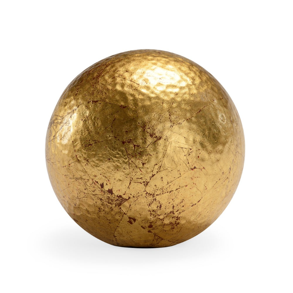 Chelsea House Hammered Gold Orb By Claire Bell — 5" Hand-Hammered, Gold Leaf Finish Accent For Tables, Shelves, Mantel 383043