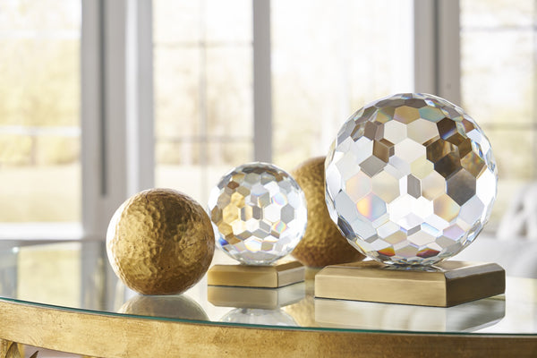 Chelsea House Hammered Gold Orb By Claire Bell — 5" Hand-Hammered, Gold Leaf Finish Accent For Tables, Shelves, Mantel 383043