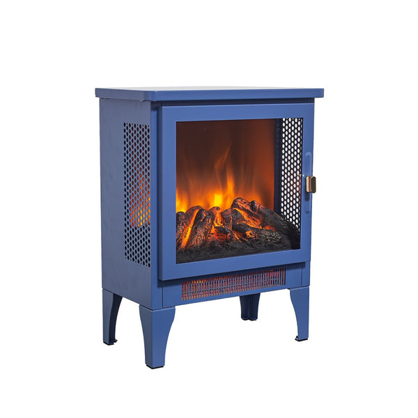 English Elm 18 Inch Freestanding Electric Fireplace Stove with 3d Led Flame and Matte Black Finish W1769P345280