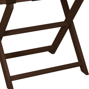 Homeroots Earth Friendly Brown Folding Luggage Rack With Brown Straps  Plastic 383083
