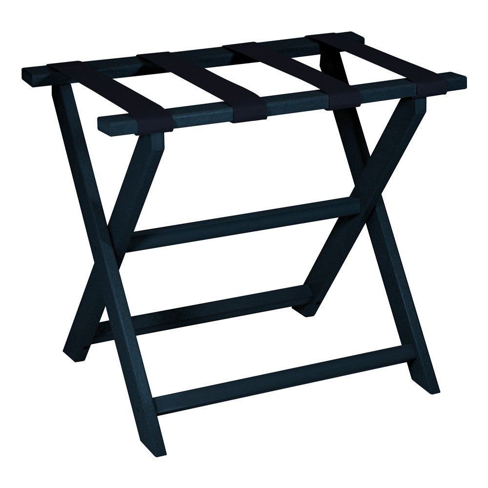 Homeroots Earth Friendly Navy Blue Folding Luggage Rack With Navy Straps  Plastic 383086