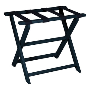Homeroots Earth Friendly Navy Blue Folding Luggage Rack With Navy Straps  Plastic 383086