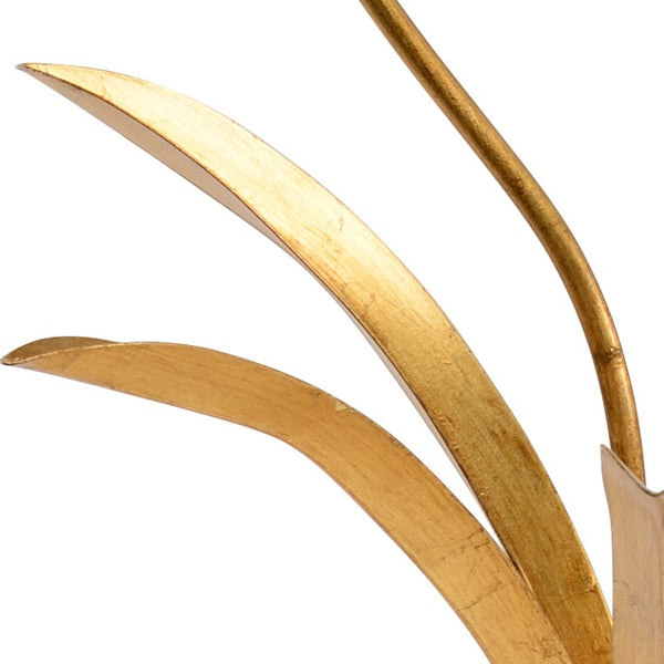 Chelsea House Orchid Sculptural Stem In Antique Gold Leaf With Matte Porcelain Blossoms — 23" Tall Elegance For Home Decor 383094