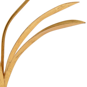 Chelsea House Orchid Sculptural Stem In Antique Gold Leaf With Matte Porcelain Blooms — Handcrafted 23.5" Accent 383095