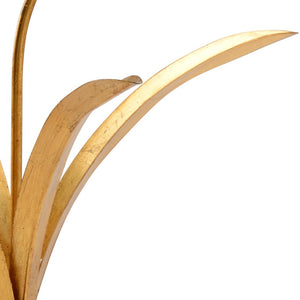 Chelsea House Orchid Hand-Formed Porcelain Blossoms On Antique Gold Stem — 26.5" Sculptural Accent By Bradshaw Orrell 383096