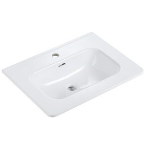 English Elm BB0424Y301, Glossy White Ceramic Integrated Sink – Durable Seamless Design, Easy-Clean Elegant Basin (97) W1865128405