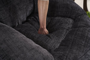 English Elm Foam Memory Foam Bean Bag Chair with Plush Chenille Cover, Large 42" Round Comfortable Lounger Black W2915P283417