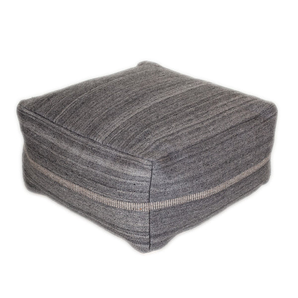 Homeroots Steel Grey Stylish Pouf  Cotton 383108