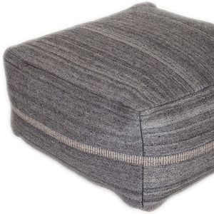 Homeroots Steel Grey Stylish Pouf  Cotton 383108