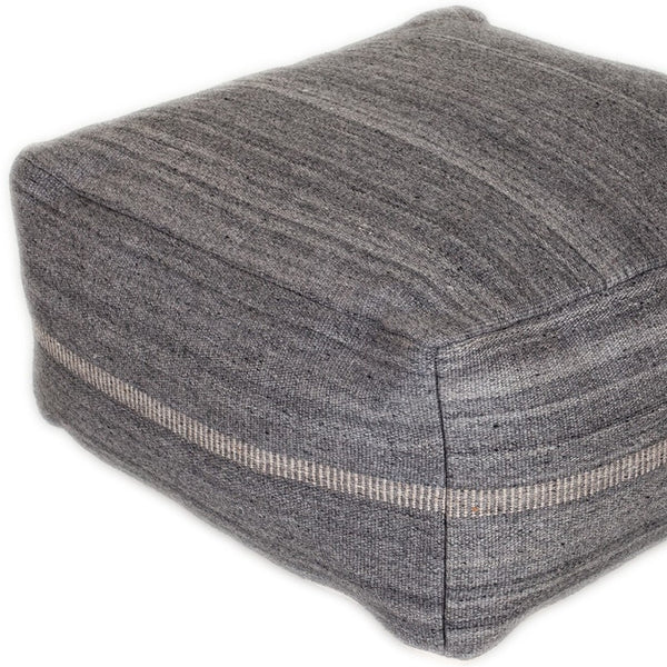Homeroots Steel Grey Stylish Pouf  Cotton 383108