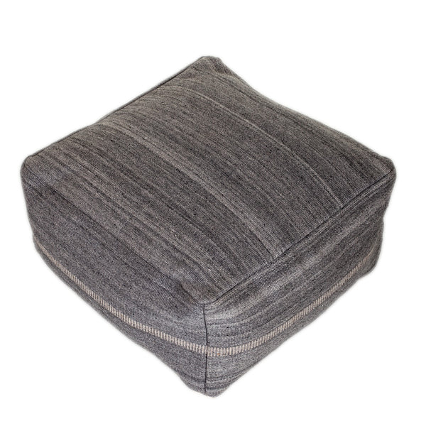 Homeroots Steel Grey Stylish Pouf  Cotton 383108