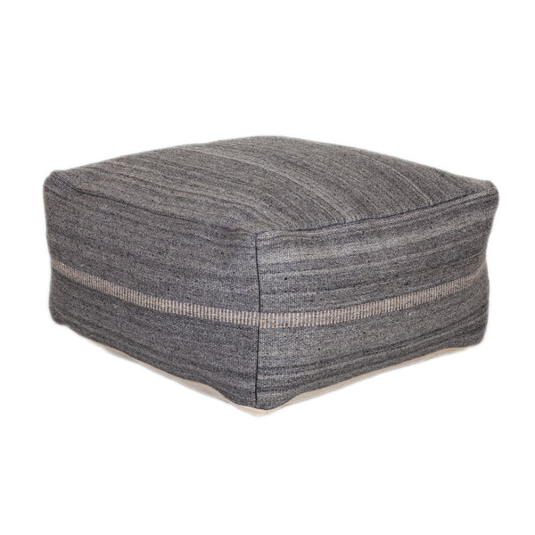 Homeroots Steel Grey Stylish Pouf  Cotton 383108