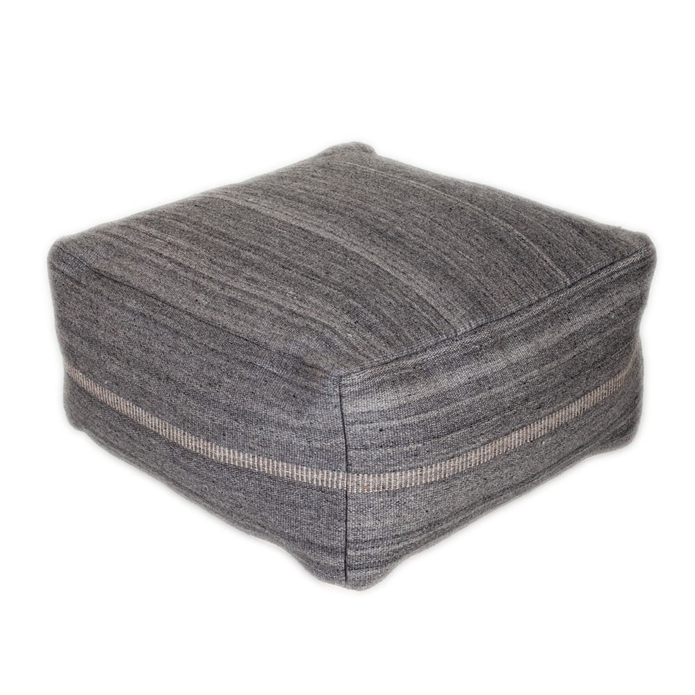 Homeroots Steel Grey Stylish Pouf  Cotton 383108