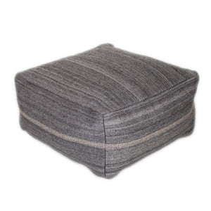 Homeroots Steel Grey Stylish Pouf  Cotton 383108