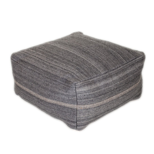 Homeroots Steel Grey Stylish Pouf  Cotton 383108