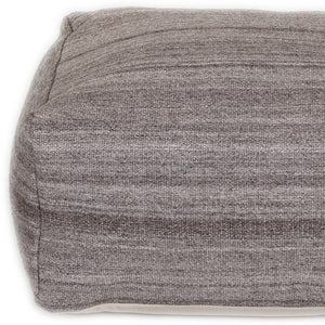 Homeroots 24" Gray And Brown Cotton Pouf Ottoman   383109