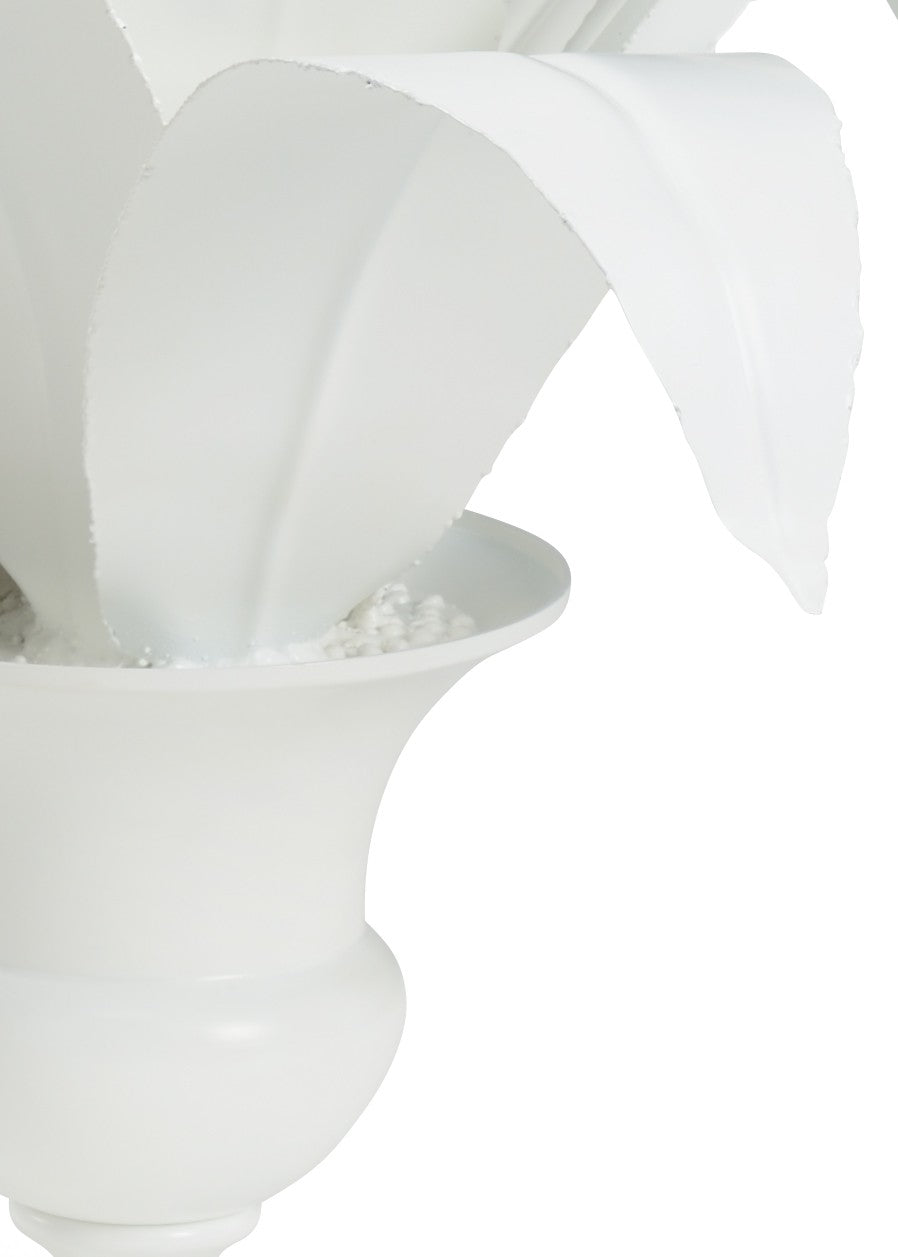 Chelsea House Lyon Vintage Tole Flower In Matte White — 31" Sculptural Yucca Urn, Heavy-Gauge Steel Accent For Home & Commercial Spaces 383168