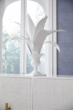 Chelsea House Lyon Vintage Tole Flower In Matte White — 31" Sculptural Yucca Urn, Heavy-Gauge Steel Accent For Home & Commercial Spaces 383168