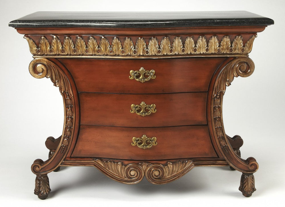 HomeRoots 48" Elegant Solid Wood Sideboard with Faux Marble Top – Stylish Storage & Versatile Design for Any Room 383192