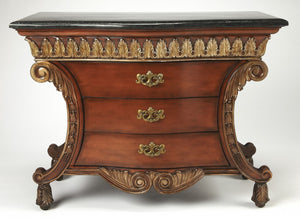 HomeRoots 48" Elegant Solid Wood Sideboard with Faux Marble Top – Stylish Storage & Versatile Design for Any Room 383192