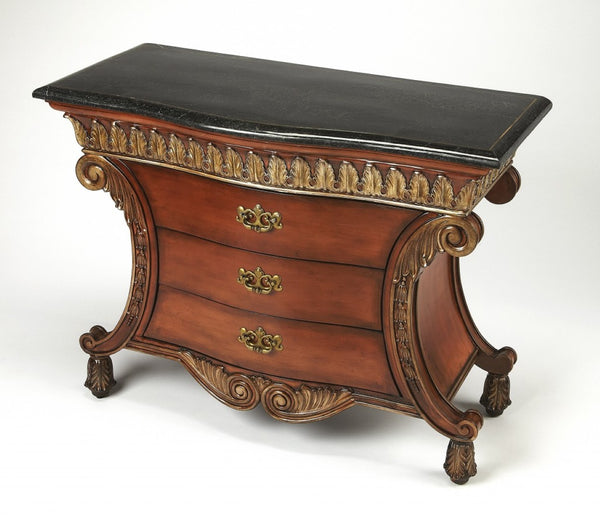 HomeRoots 48" Elegant Solid Wood Sideboard with Faux Marble Top – Stylish Storage & Versatile Design for Any Room 383192