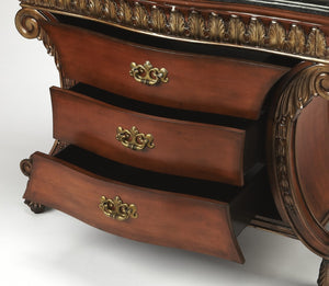 HomeRoots 48" Elegant Solid Wood Sideboard with Faux Marble Top – Stylish Storage & Versatile Design for Any Room 383192