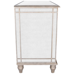 Homeroots Rectangle Mirrored Three Drawer Console Storage Chest  Solid And Manufactured Wood 383193