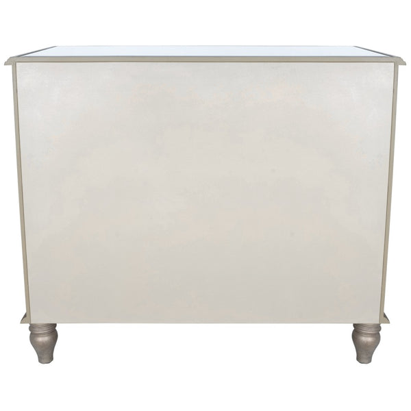 Homeroots Rectangle Mirrored Three Drawer Console Storage Chest  Solid And Manufactured Wood 383193