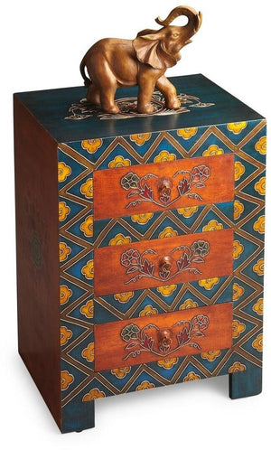 Homeroots Stylish Hand Painted 3 Drawer Accent Cabinet  Wood 383195