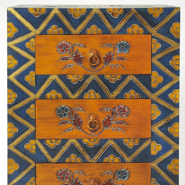 Homeroots Stylish Hand Painted 3 Drawer Accent Cabinet  Wood 383195