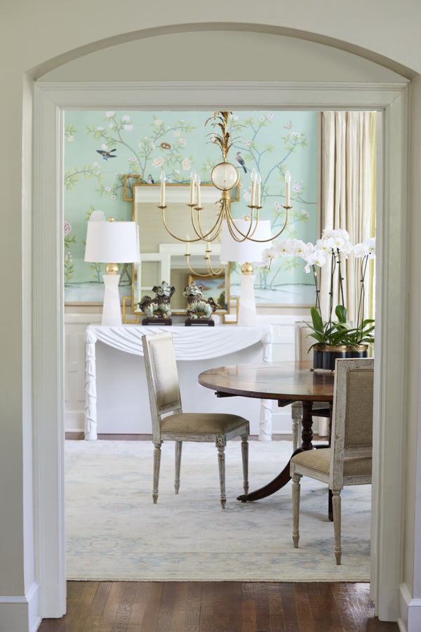 Chelsea House Chinese Hand-Painted Porcelain Dogs In Antiqued Mint Green Crackle Glaze, Pair On Composite Bases, 13" 383204