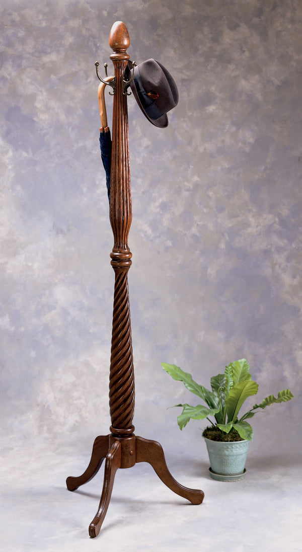 Homeroots Unique Hand Carved Wooden Coat Rack  Wood 383206