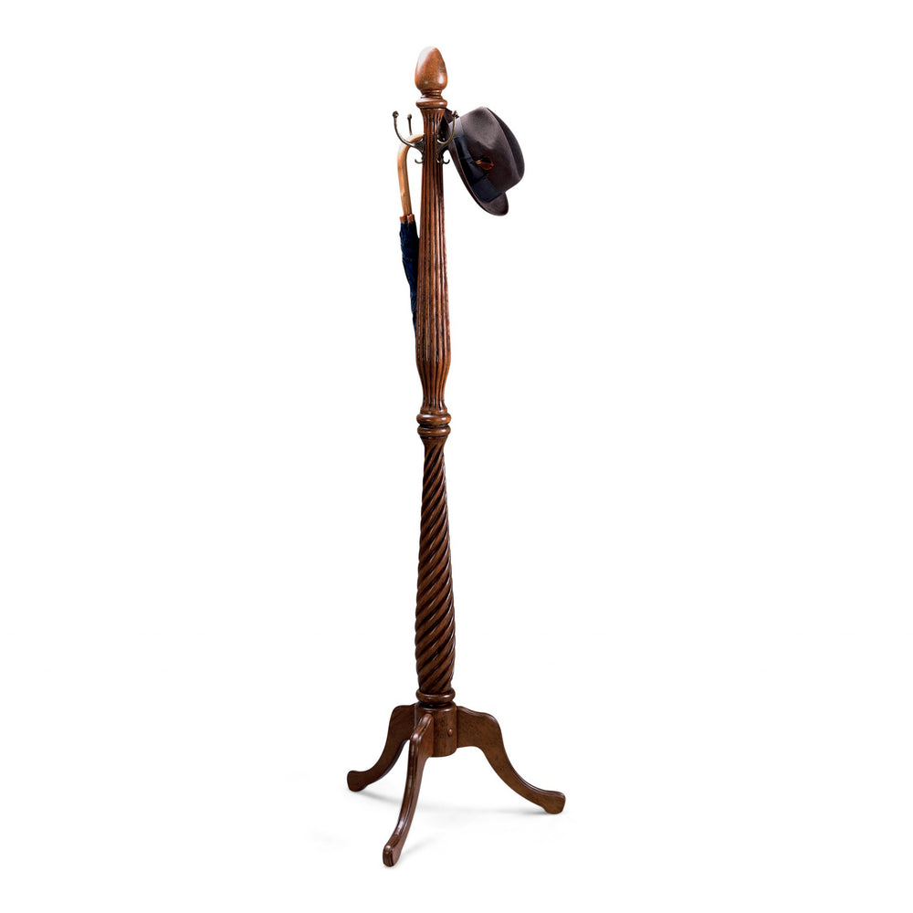 Homeroots Unique Hand Carved Wooden Coat Rack  Wood 383206