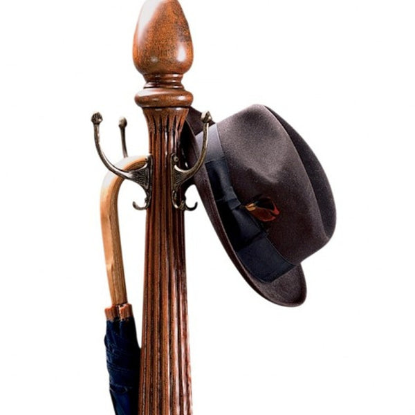 Homeroots Unique Hand Carved Wooden Coat Rack  Wood 383206