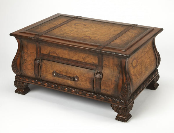 HomeRoots 38" Brown Wood Coffee Table with Drawer - Elegant Design, Practical Storage, Fully Assembled & Ready to Use 383210