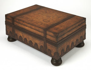 HomeRoots 36" Brown Wood Coffee Table with Drawer - Timeless Antique-Style Centerpiece for Living Spaces & Offices 383211