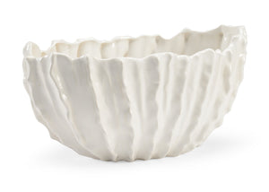 Chelsea House Rhinehart Ribbed Porcelain Bowl In White — 16.5" Oval Decorative Planter, Fruit Bowl & Centerpiece 383215
