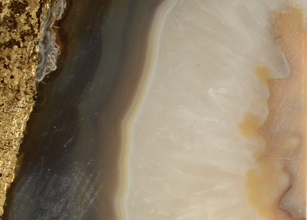 Chelsea House Geode Agate Bookends With Gold Edging On Clear Crystal Bases — Luxe Natural Stone Shelf Accents 383274