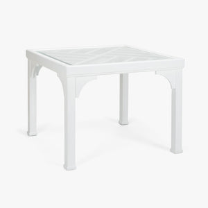 Chelsea House Bolton Transitional Game Table By Jamie Merida — White Painted Wood With Beveled Glass Top, 40" 383303