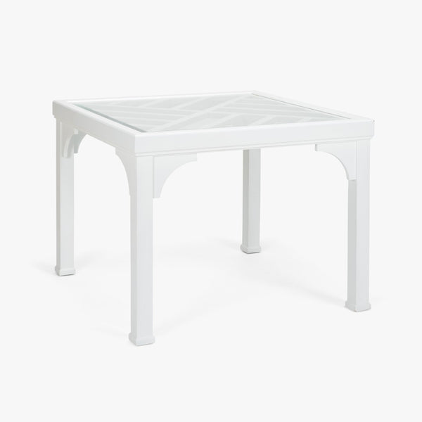 Chelsea House Bolton Transitional Game Table By Jamie Merida — White Painted Wood With Beveled Glass Top, 40" 383303