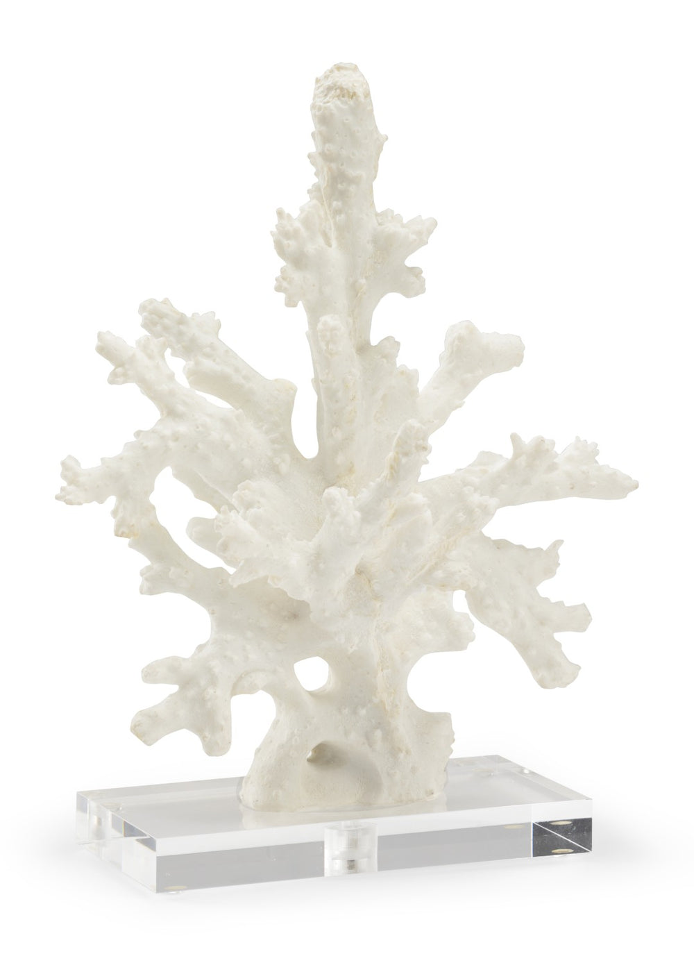 Chelsea House Coral Sculptural Accent On Crystal Base — 17.5" Matte White Coastal Statement For Mantels 383314