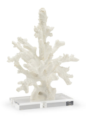 Chelsea House Coral Sculptural Accent On Crystal Base — 17.5" Matte White Coastal Statement For Mantels 383314